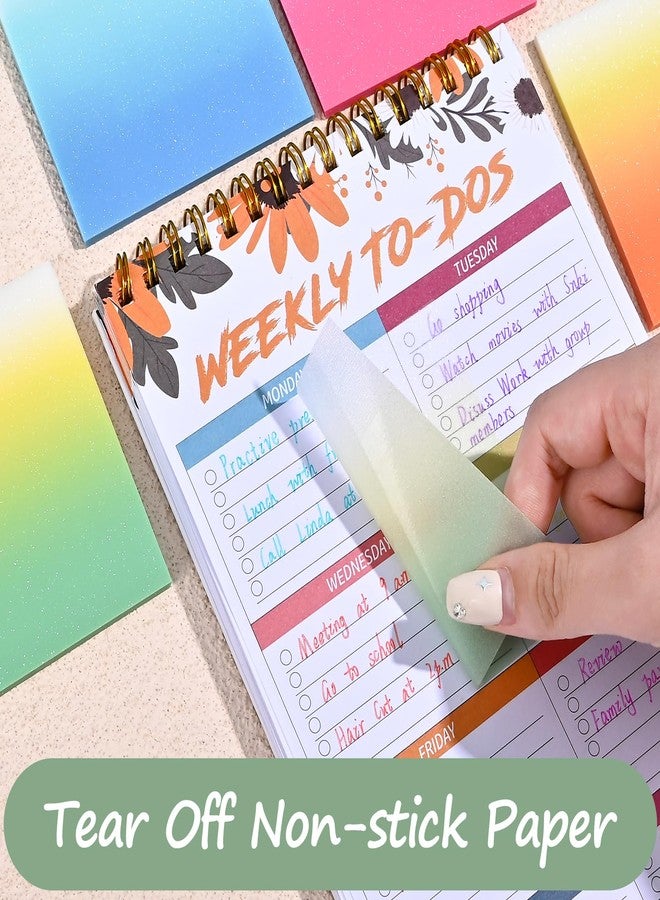 BAYTORY 200 Sheets Glitter Transparent Sticky Notes, 3 x 3 Clear Memo Pads, Translucent Self-Stick Note, See Through Self-Adhesive Note for Bible Accessories (Gradient Color) - Image 4