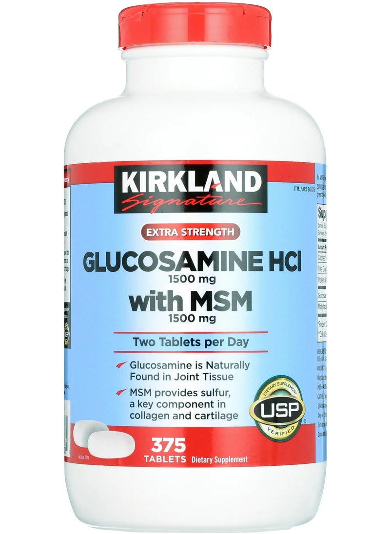 Kirkland Signature Glucosamine HCI with MSM 1500mg, 375 Tablets  - Image 1