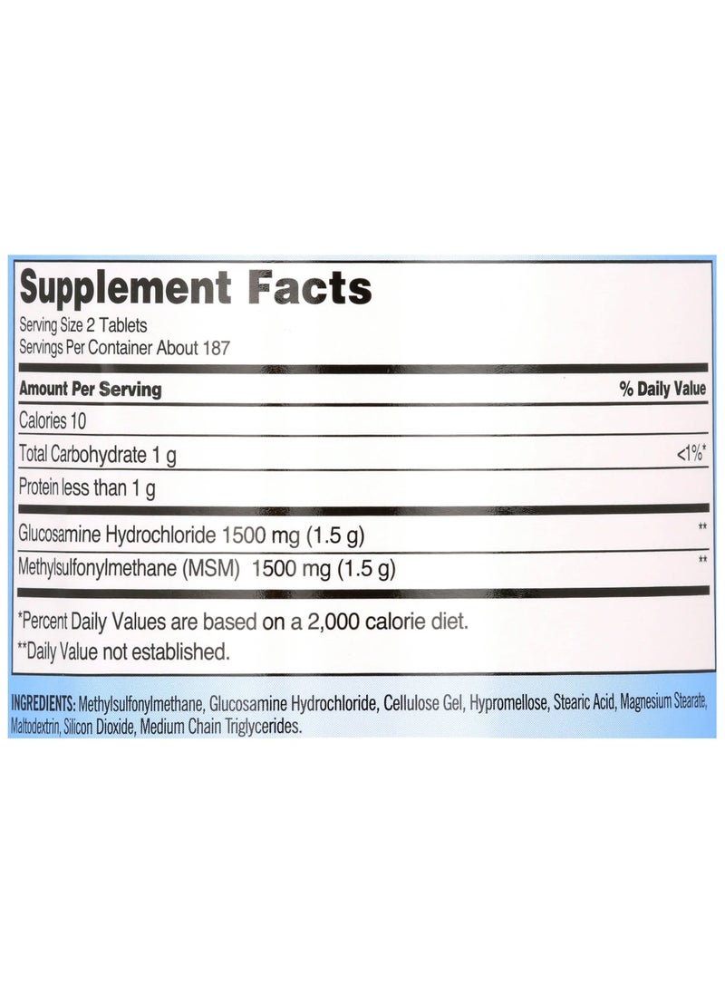 Kirkland Signature Glucosamine HCI with MSM 1500mg, 375 Tablets  - Image 2