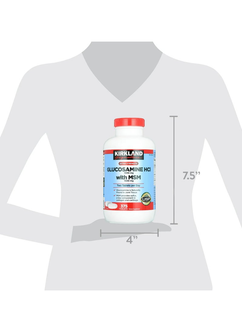 Kirkland Signature Glucosamine HCI with MSM 1500mg, 375 Tablets  - Image 4