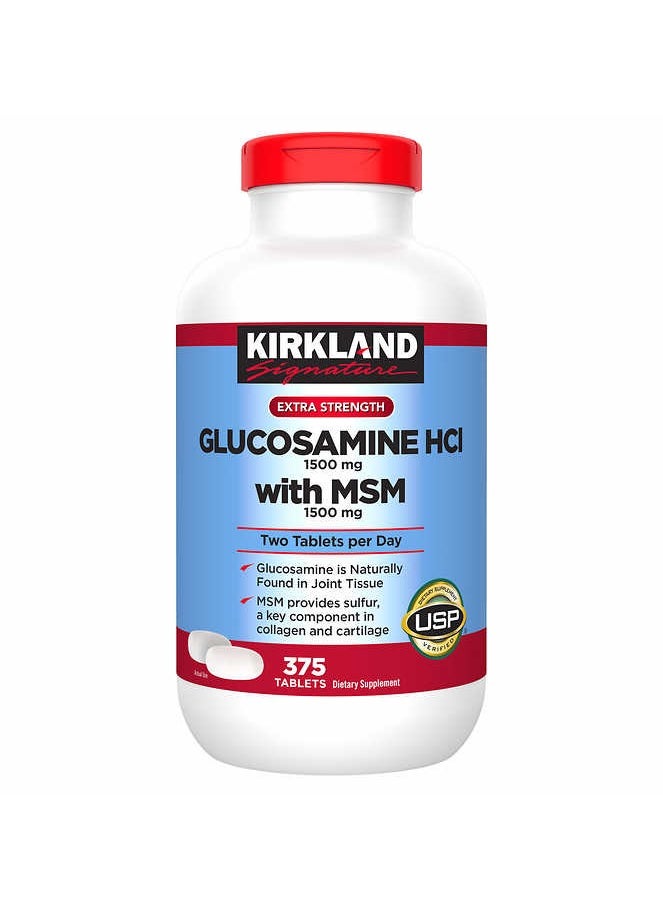 Kirkland Signature - Glucosamine HCI, MSM 1500MG, 375 Tablets - Image 1