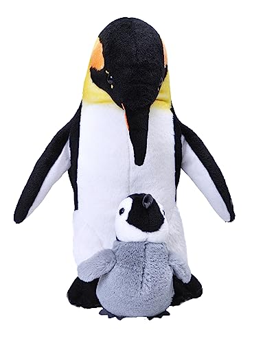 Wild Republic Mom and Baby Emperor Penguin Stuffed Animal 12 inches Gift for Kids Plush Toy Fill is Spun Recycled Water Bottles - Image 1