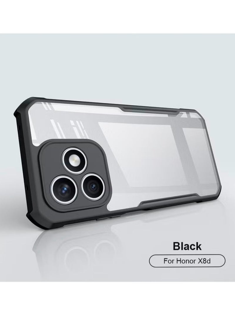 Xundo Clear Case for Honor X8D | Premium Rugged | Durable Shock-absorbing Frame | Black Border | Thermoplastic Polyurethane | Airbag Anti-drop Protection - Clear - Image 2