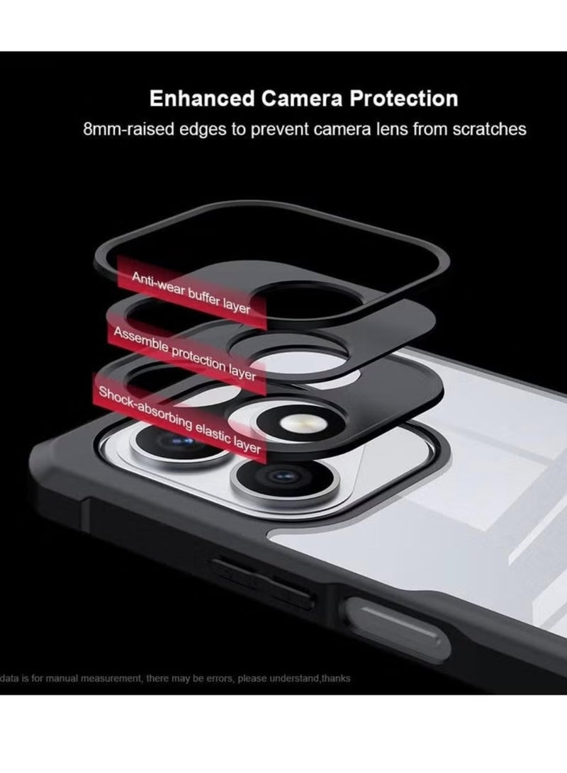 Xundo Clear Case for Honor X8D | Premium Rugged | Durable Shock-absorbing Frame | Black Border | Thermoplastic Polyurethane | Airbag Anti-drop Protection - Clear - Image 5