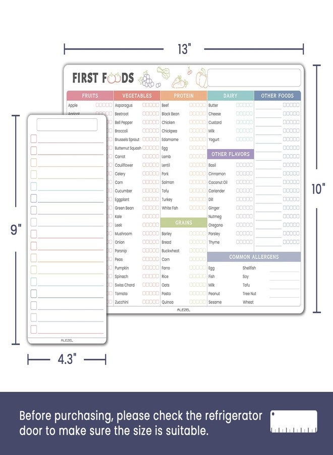 ALEZEL Baby First Food Tracker for Fridge, Magnetic Dry Erase Baby Foods Chart, Includes Foods Checklist Magnet with 2 List Boards, 3 Markers + Eraser - Image 3