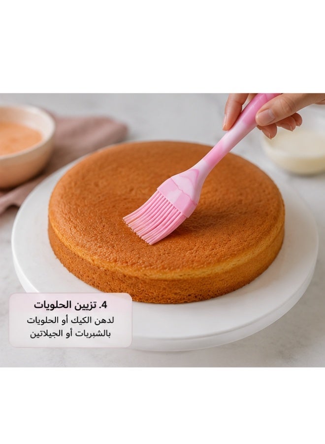 فرشاة سيليكون للطهي والخبز مقاومة للحرارة حتى 316°م – فرشاة دهان سيليكون غذائي خالية من BPA لدهن الزبدة والزيت والبيض والصلصات والتتبيلات، شعيرات سيليكون مرنة لا تتساقط، آمنة للأواني غير اللاصقة، سهلة التنظيف ومناسبة للشواء والمخبوزات - Image 5