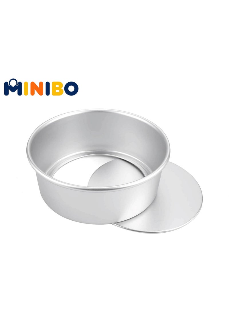MINIBO 6 Inch Round Cake Pan, Non-Stick Cake Baking Pans with Removable Bottom, Aluminum Cheesecake Pan Chiffon Cake Mould - Image 1
