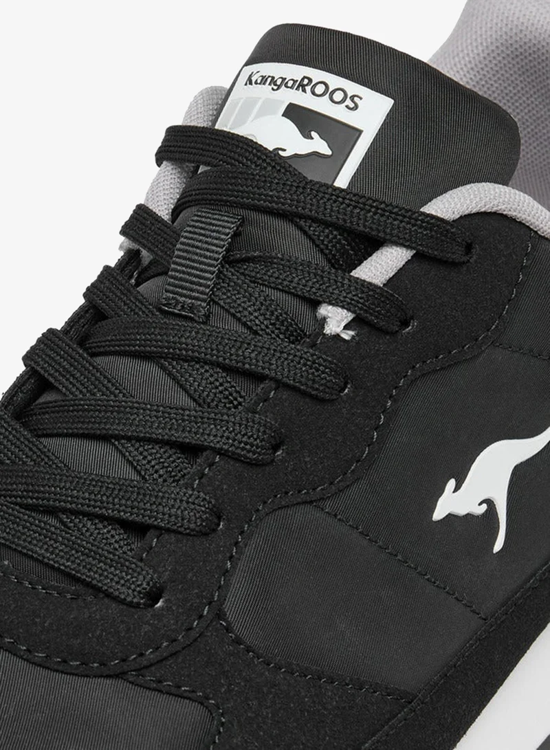 kangaROOS BLACK Men's Panelled Lace-Up Sneakers for Men | Best Price UAE
