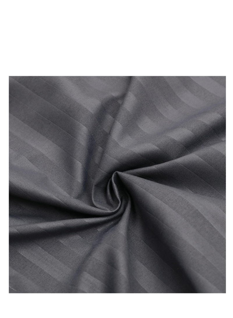 Umeema Soft Cotton Striped Duvet Cover Set Fitted Bedsheet with Pillowcases 6 Pieces King Size (220x240cm) - Image 5
