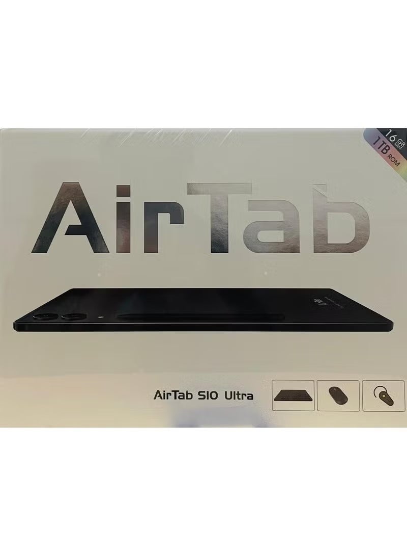 AIR TAB S10 Ultra 10.1 Inch 5G Wi-Fi Android Tablet, 16GB RAM 1TB Storage, 10000mAh Battery, Dual Camera, Face Unlock with Wireless Arabic Keyboard – High Performance Green Tablet - Image 5