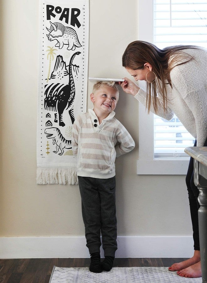 Wee Gallery Canvas Growth Chart for Kids, Toddler Height Tracker Ruler, 44x13 Inches Nursery Wall Hanging Decor, Organic Cotton Growth Chart, Modern Keepsake for Home or Playroom, Dino - Image 5