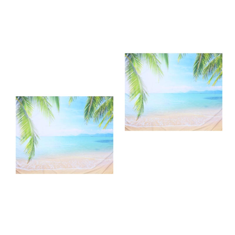 2 pcs Beautiful Hawaiian Style Hanging Background Cloth Backdrop Adornment - Image 1