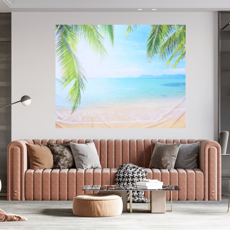2 pcs Beautiful Hawaiian Style Hanging Background Cloth Backdrop Adornment - Image 5