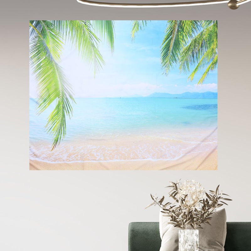 2 pcs Beautiful Hawaiian Style Hanging Background Cloth Backdrop Adornment - Image 3