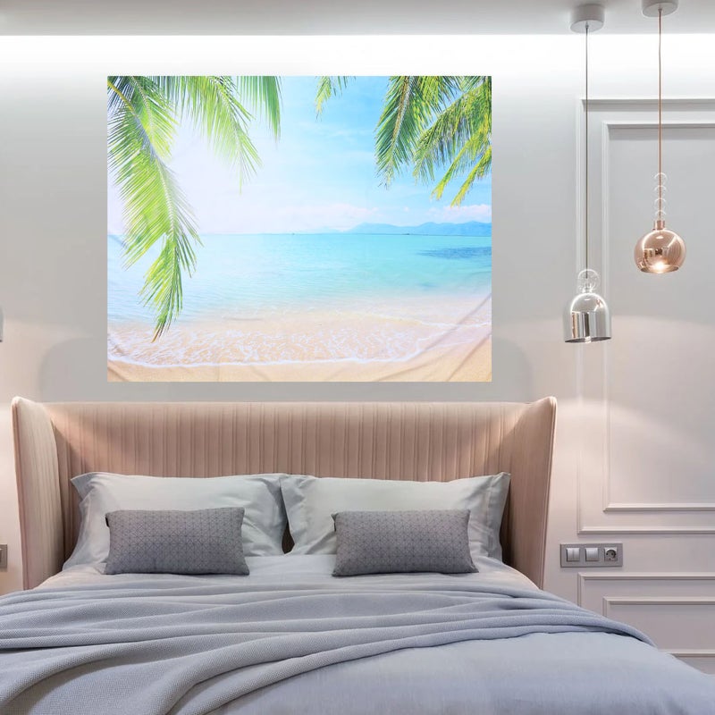 2 pcs Beautiful Hawaiian Style Hanging Background Cloth Backdrop Adornment - Image 2