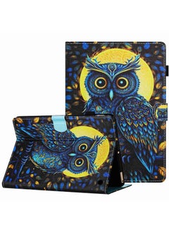 Amazon Kindle Fire HD 8 2020 Painted Pattern Stitching Smart Leather Tablet Case Moonlight Eagle