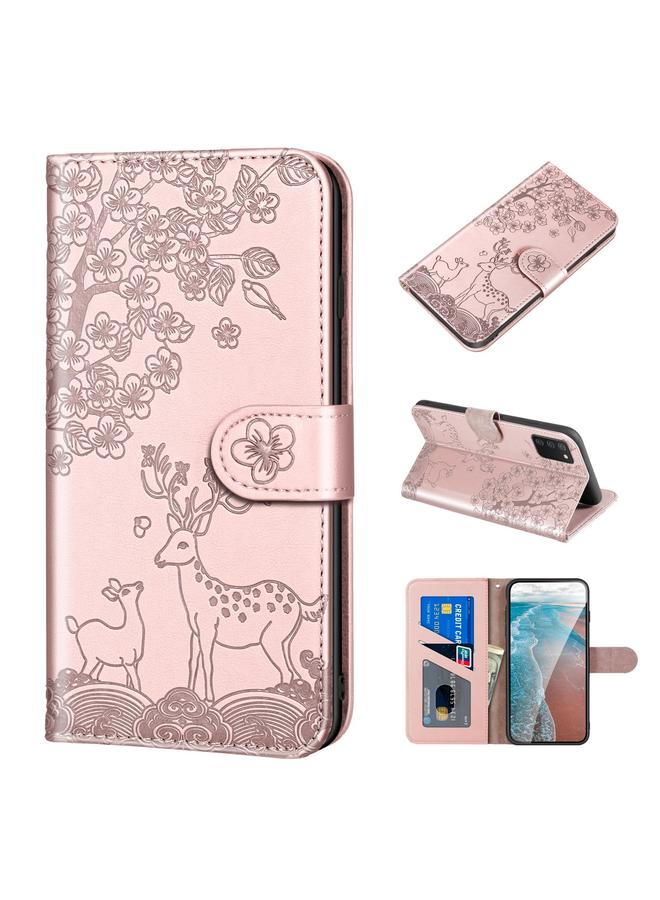 S-TOP Case For Samsung Galaxy A03s 164mm Sika Deer Embossing Pattern Horizontal Flip PU Leather Case with Holder & Card Slot & Wallet & Photo Frame - Image 1