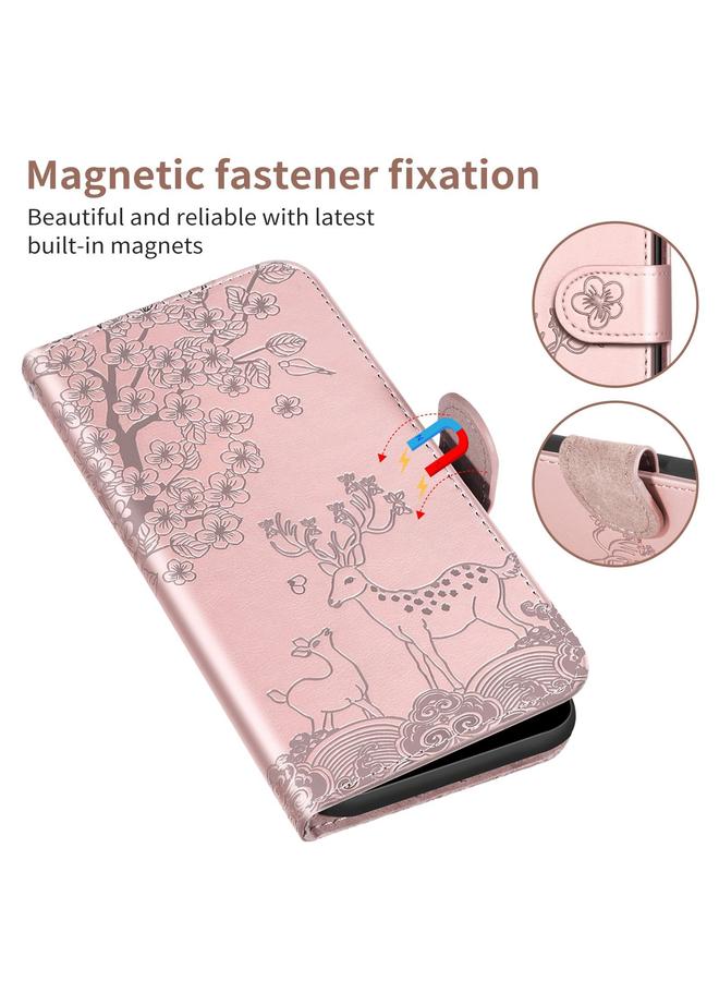 S-TOP Case For Samsung Galaxy A03s 164mm Sika Deer Embossing Pattern Horizontal Flip PU Leather Case with Holder & Card Slot & Wallet & Photo Frame - Image 5