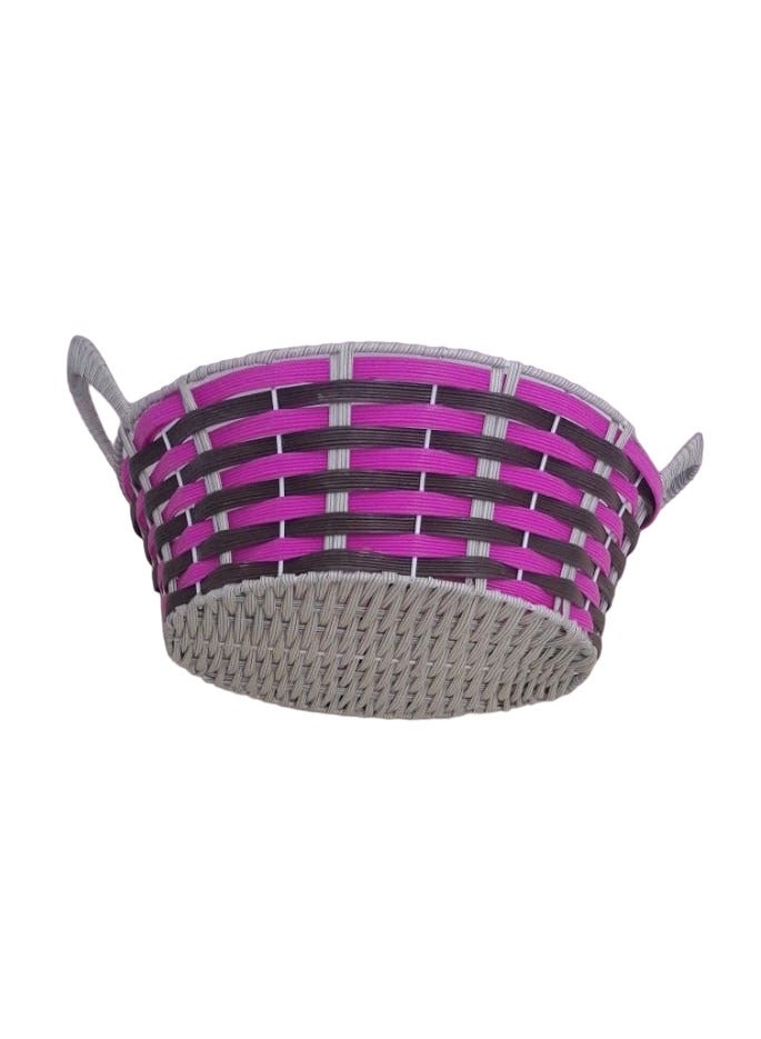 Elegant Round Serving Basket With Handles 29*29 Cm Multicolour - Image 4