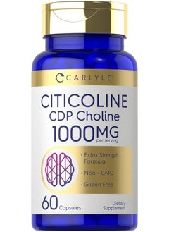 CARLYLE Citicoline CDP Choline 1000mg | 60 Capsules | Non-GMO, Gluten Free Supplement  - Image 1