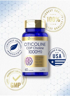 CARLYLE Citicoline CDP Choline 1000mg | 60 Capsules | Non-GMO, Gluten Free Supplement  - Image 5