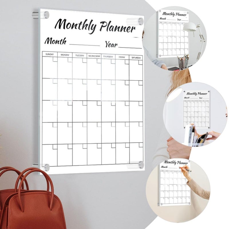 Vertical Acrylic Monthly Message Board Erasable Memo Organization Sign For Office Wall - Image 5