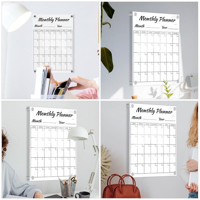 Vertical Acrylic Monthly Message Board Erasable Memo Organization Sign For Office Wall - Image 4