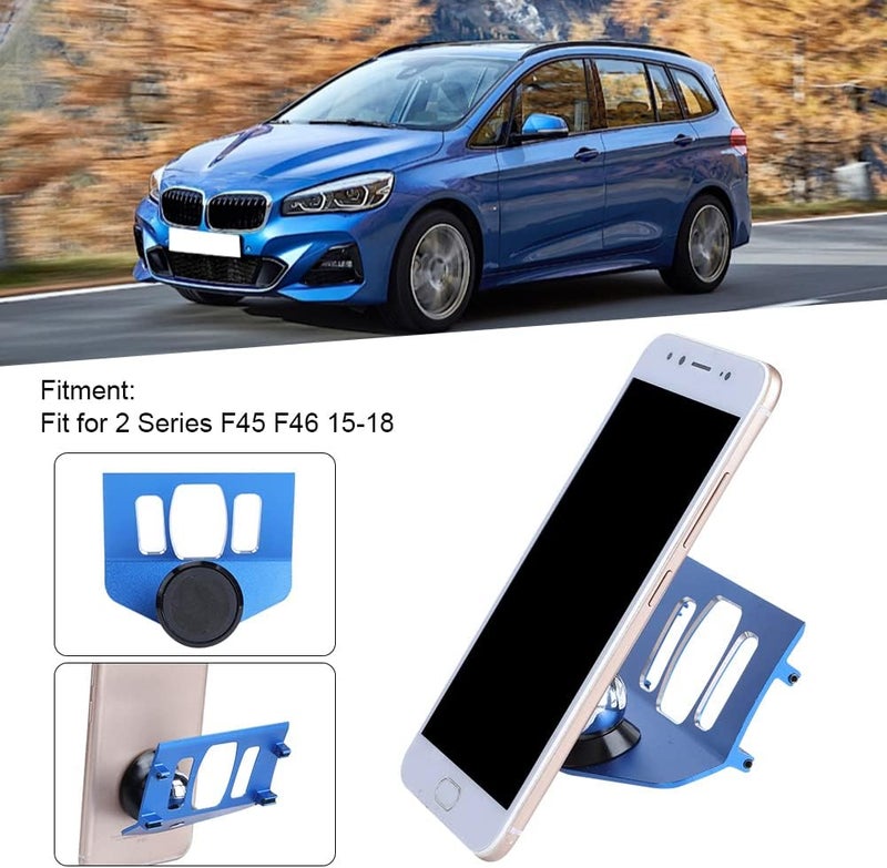 Aluminum Alloy Car Phone Bracket Blue Smartphone Stand Fit for 2 Series F45 F46 15-18 - Image 3