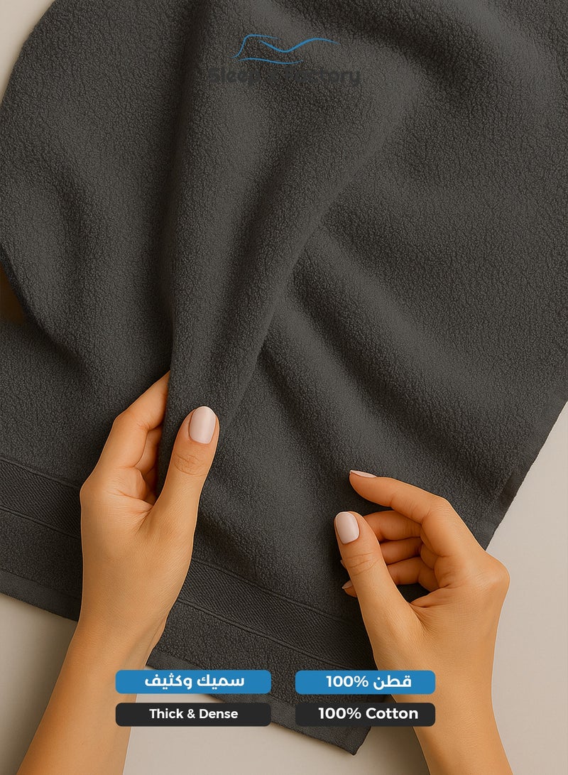 سليب × فاكتوري منشفة يد رمادي فاتح – قطن ١٠٠٪، ناعمة وعالية الامتصاص – ٥٠×٨٠ سم - Image 2