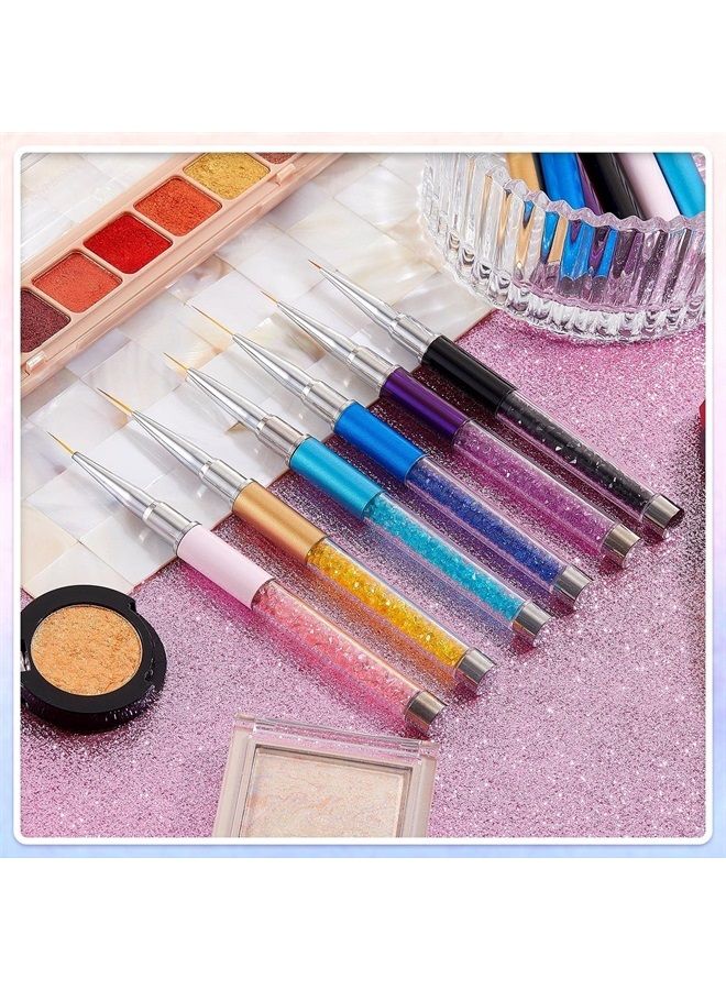 Leelosp 6 Pieces Makeup Brush Line Fine Point Eyeliner Brush Eye Makeup Gel Eyeliner Brush Eyeliner Brush Applicators Cosmetic Eye Wands Eyeliner for Water Activated Eyeliner Makeup Tool (Multi Colors)  - Image 3