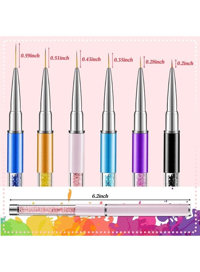 Leelosp 6 Pieces Makeup Brush Line Fine Point Eyeliner Brush Eye Makeup Gel Eyeliner Brush Eyeliner Brush Applicators Cosmetic Eye Wands Eyeliner for Water Activated Eyeliner Makeup Tool (Multi Colors)  - Image 1