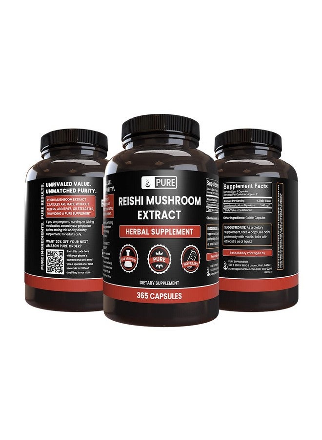 Pure Original Ingredients Reishi Mushroom Extract (365 Capsules) No Magnesium Or Rice Fillers, Always Pure, Lab Verified - Image 4