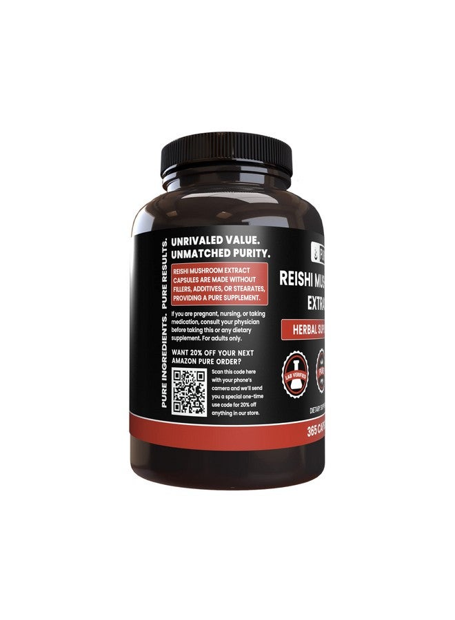 Pure Original Ingredients Reishi Mushroom Extract (365 Capsules) No Magnesium Or Rice Fillers, Always Pure, Lab Verified - Image 2