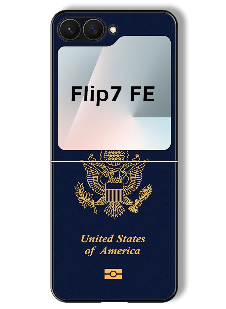 Theodor Case Compatible with Samsung Galaxy Z Flip 7 FE 6.7 Inch Protection Shockproof Bumper Cover Usa Passport - Image 1
