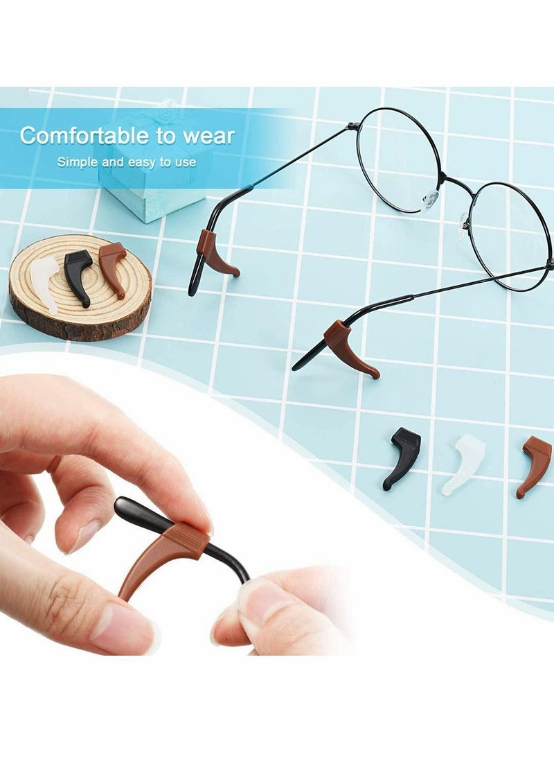 NIBEMINENT 9 Pairs Glasses Ear Grip Hook, Silicone Temple Tip Holders Anti-Slip Protectors, Eyeglasses Retainers Stoppers in Black, Clear, Brown - Image 5