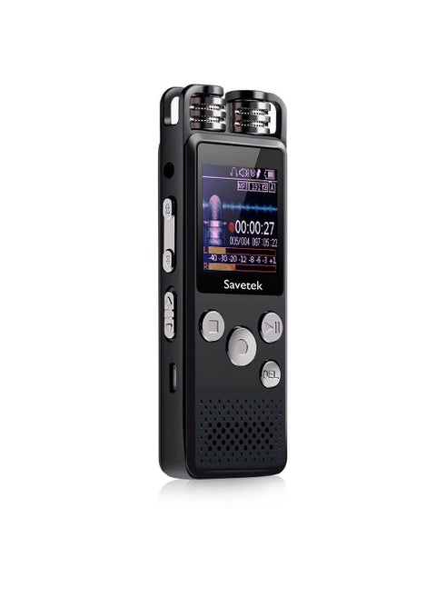 Digital Voice Recorder, Voice Activated Evp Digital Audio Voice Recorder, Posrtable Noise Cancellation Usb Rechargeable Hifi Mp3 Player Recorder With TF Card Support, (1pc, Black)
