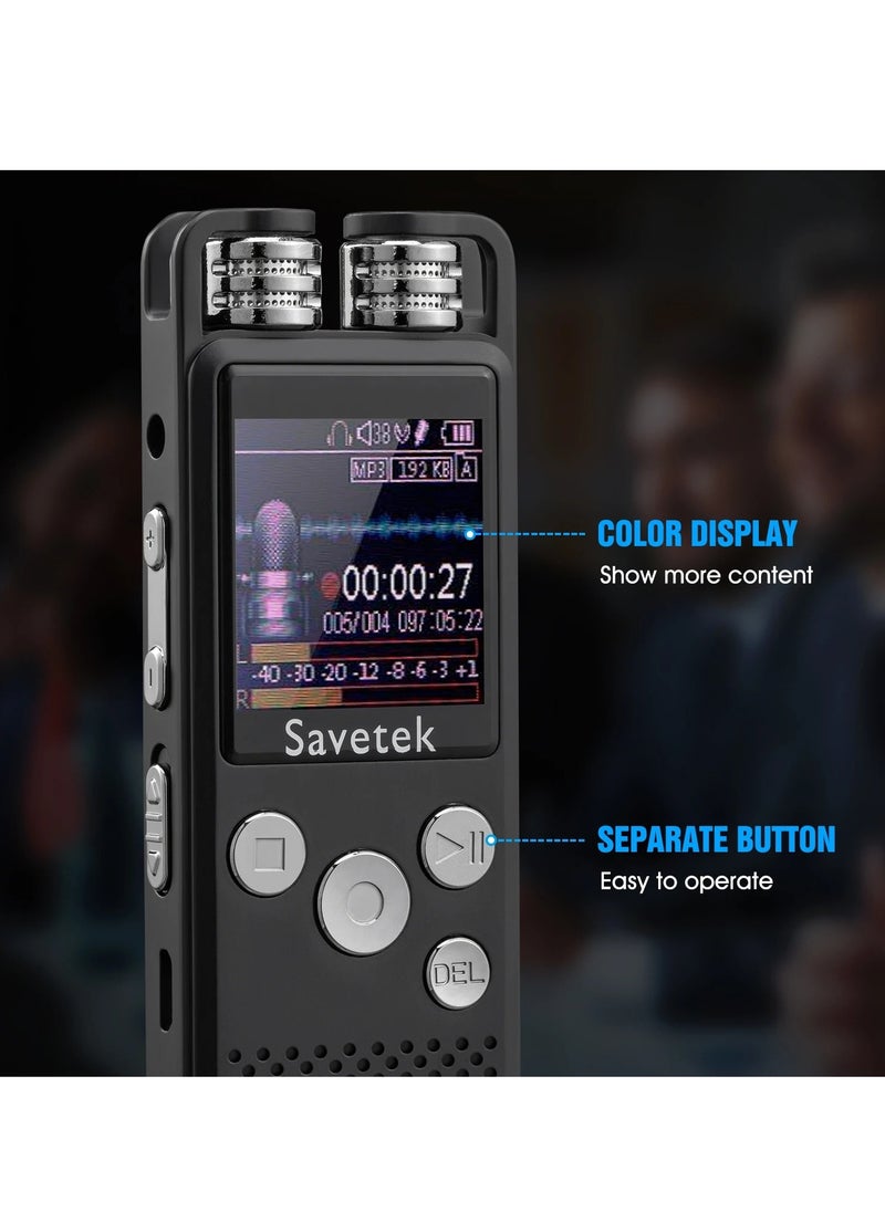 ماركة غير محددة مسجل صوت رقمي، مسجل صوت رقمي Evp منشط بالصوت، مسجل صوت قابل لإعادة الشحن عبر USB Hifi Mp3 مع دعم بطاقة TF، (قطعة واحدة، أسود)  - Image 5