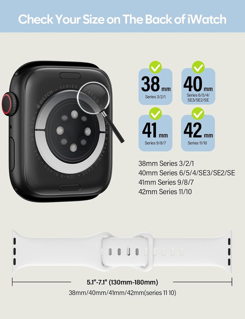 SuperNaNa Sport Silicone Band for Apple Watch - Waterproof Replacement Strap for All Series - Image 2