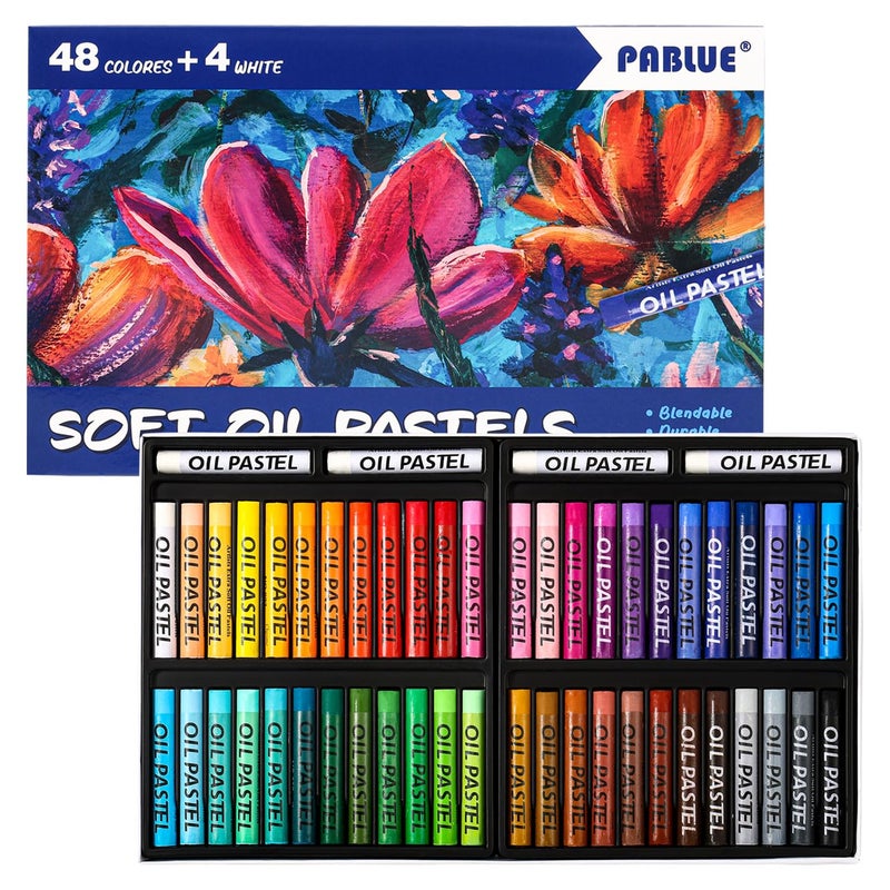 PABLUE Oil Pastels 48 Colors, Soft Oil Pastel Crayons for Drawing Blending,Layering, Shading, Art Supplies Gift for Artists, Beginners - Image 1