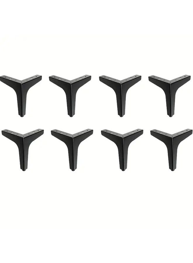 Black Metal Furniture Legs 8pcs Set 394 Inch Height Modern Replacement - Image 1