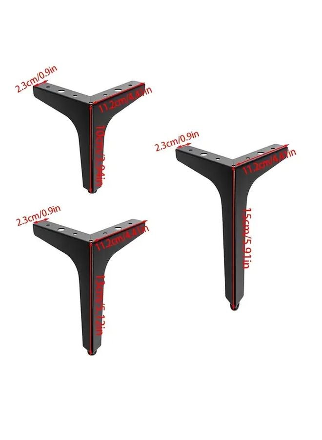 Black Metal Furniture Legs 8pcs Set 394 Inch Height Modern Replacement - Image 4