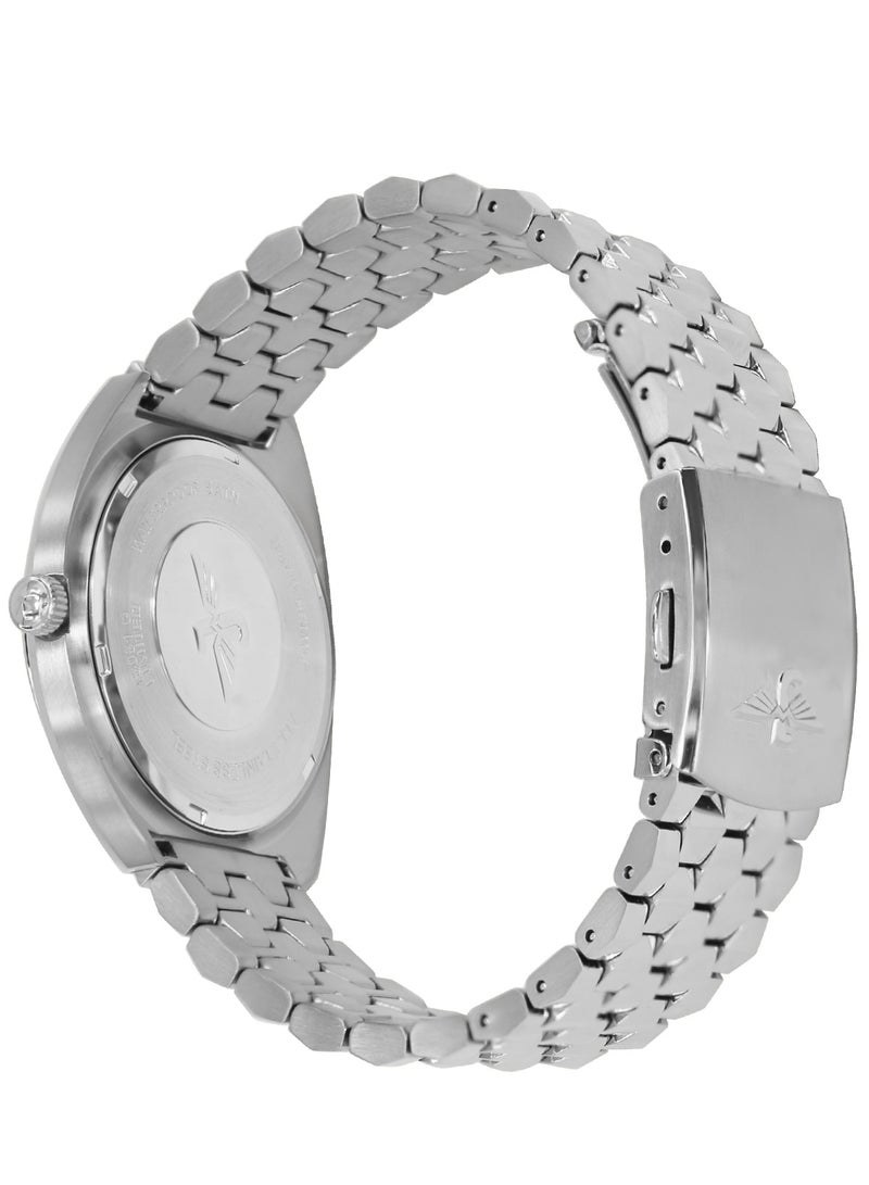 Jovial Men's Fashion Stainless Steel watch, 37mm, White - Image 3