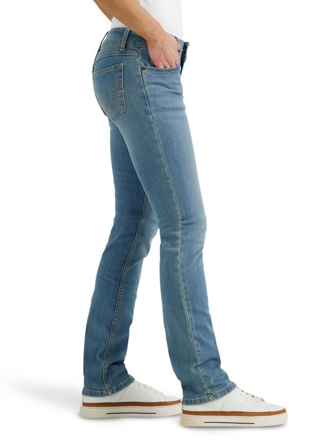 Wrangler Women's Misses Western Mid Rise Stretch Straight Leg Jean, Brianna, 13 Short - Image 2