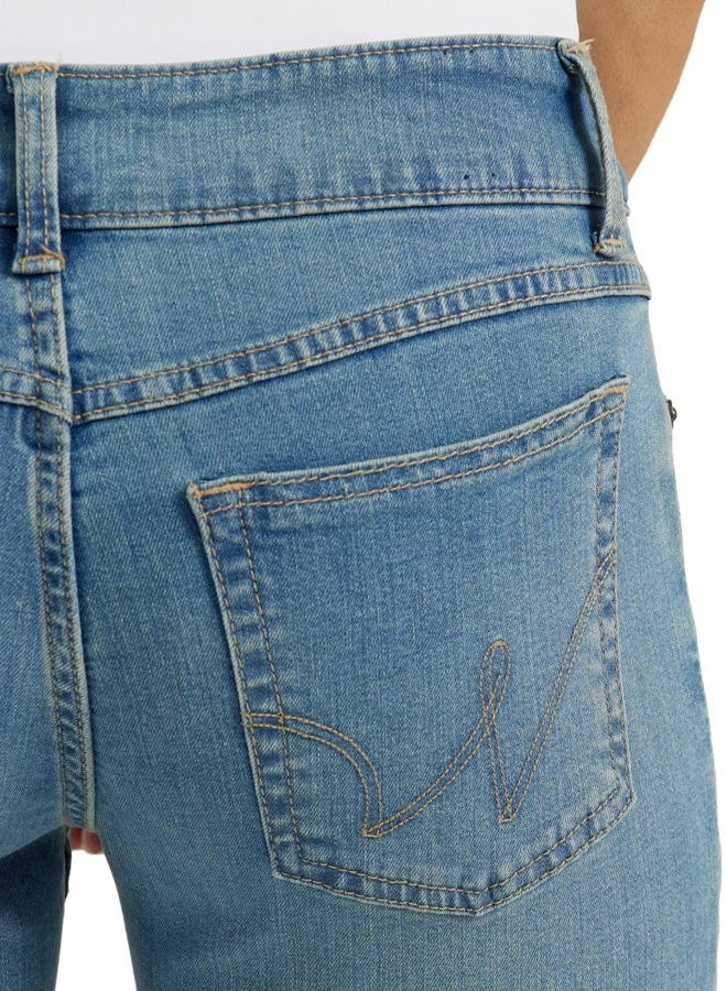 Wrangler Women's Misses Western Mid Rise Stretch Straight Leg Jean, Brianna, 13 Short - Image 4