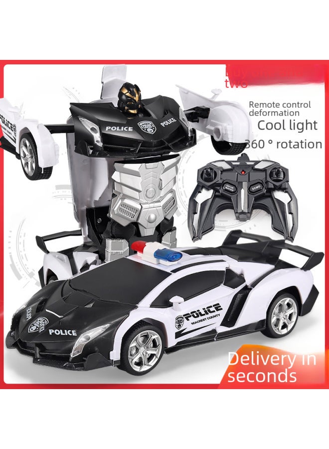 Rc Car Toys - 2wd Off-road Vehicle High Torque Brushless Motor Differential Gearbox For Kids-Color:477 Matte Police Car (lithium Battery)-Proportion:40MHz Remote Control (including Electricity)  - Image 2