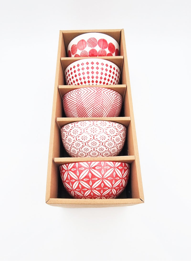 Decorative Red Round Serving Bowl Made Of Durable Ceramic - Image 5