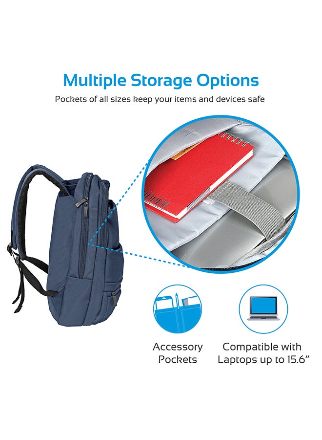 PROMATE Water Resistance Anti-Theft Backpack For 15.6-Inch Laptop Blue - Image 2