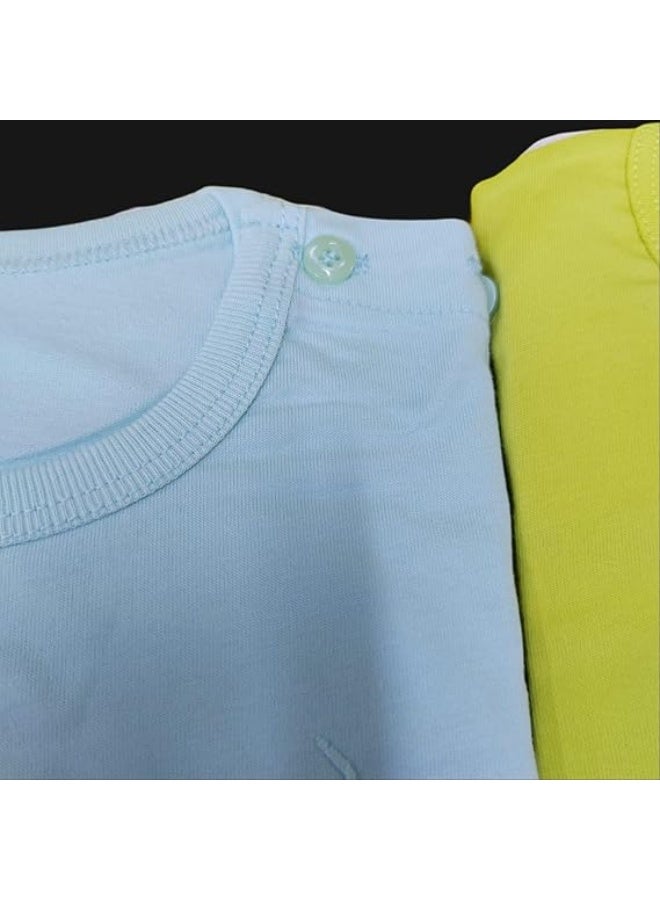 AIWANTO 2 Set Baby Boy Truck Design Cotton Pajama Set Tshirt & Shorts Set Pear Green & Cyan (24-36months) - Image 4