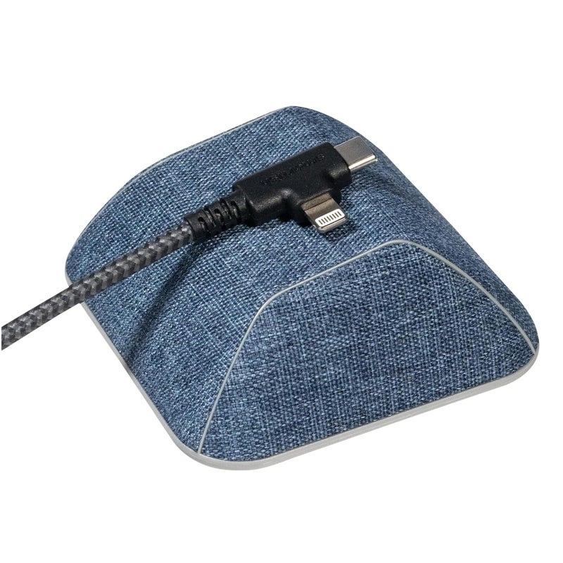 SmartishÂ® Magnetic Cord Holder - Cable Wrangler Organizer with Magnet Clips for Charger Management on Desktop, Nightstand for USB-C + Lightning - Blue Jeanie - Image 1