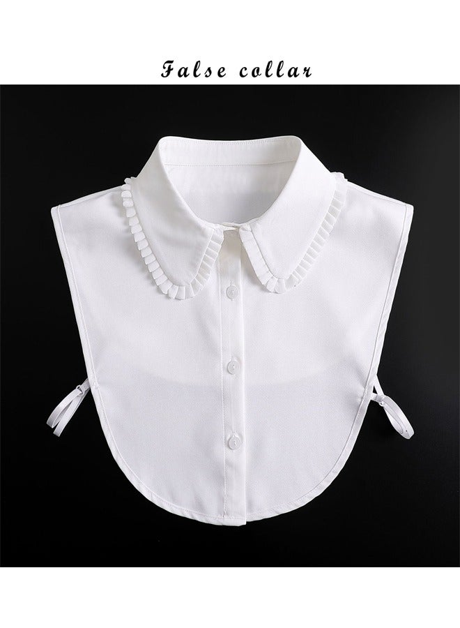 GUSGU الشيفون الرقبة الاصطناعية القابلة للإزالة السيدات نصف القميص نصف القمصان وهمية - Image 3